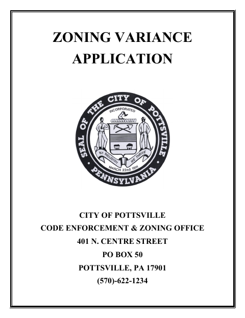 First page of the Zoning Variance Application