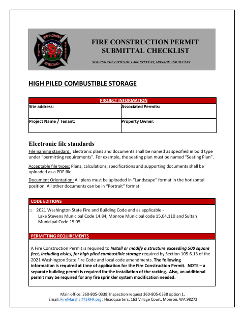 First page of the High Piled Combustible Storage