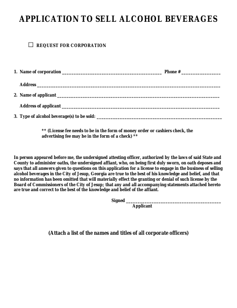 First page of the Renewal Application to Sell Alcohol Beverages