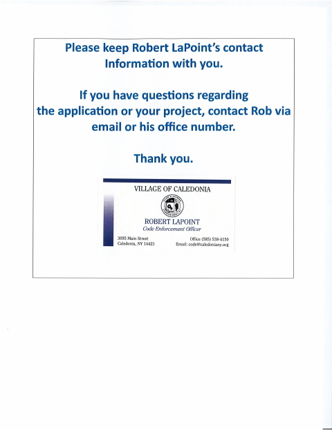 First page of the Building Permit Application