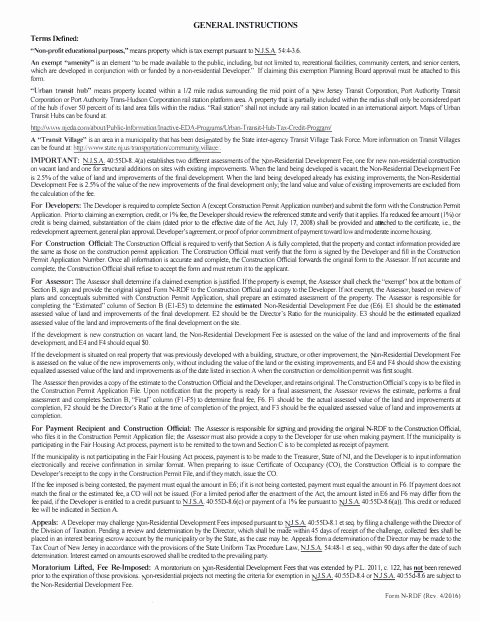 First page of the Non-Residential Development Fee Certification Exemption