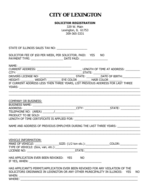 First page of the Solicitor Registration
