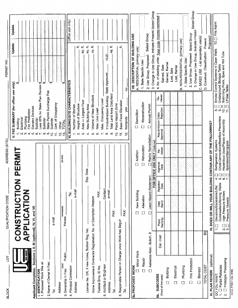 First page of the Permit Jacket