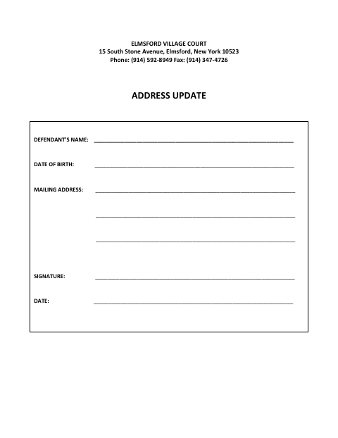 First page of the Address Update