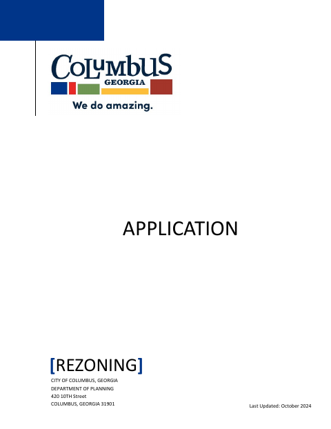 First page of the Rezoning Application