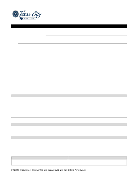 First page of the Oil and Gas Drilling Permit
