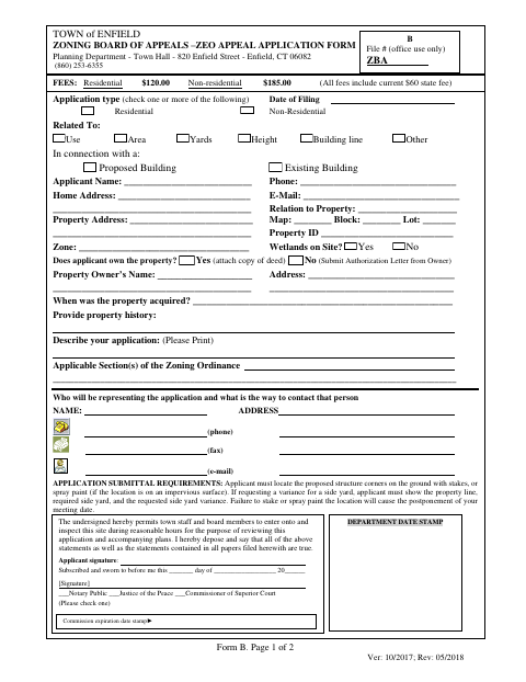 First page of the ZEO Decision Appeal Application
