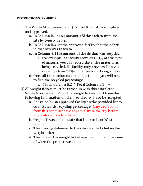First page of the Construction and Demolition Waste Diversion Plan