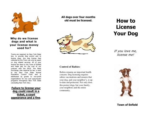 First page of the Dog License Application