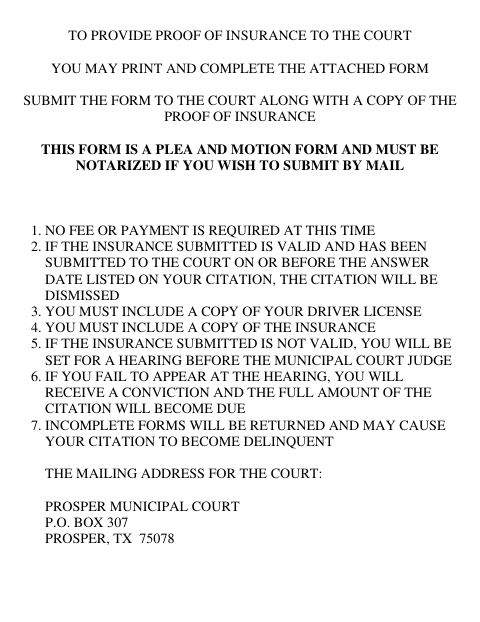 First page of the No-Insurance Plea and Motion to Dismiss