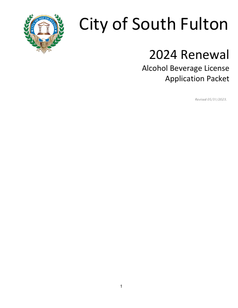 First page of the Renewal Alcohol Beverage License Application