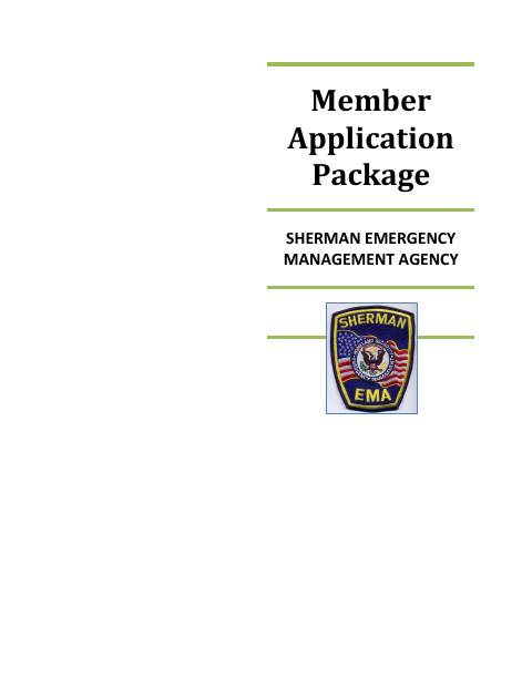 First page of the Emergency Management Member Application Package