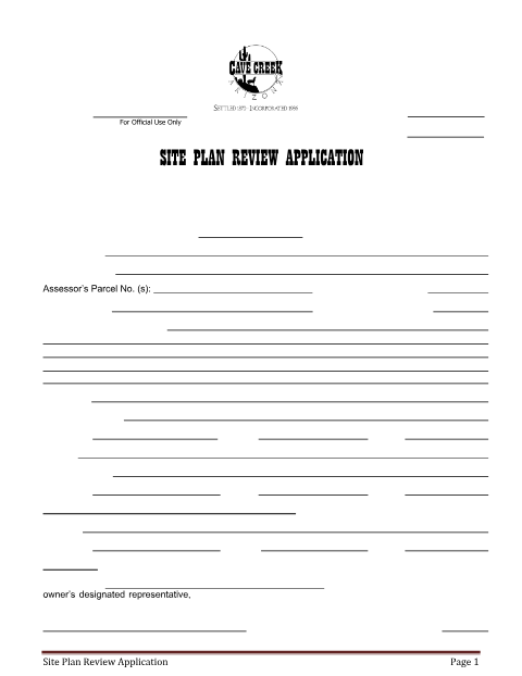 First page of the Site Plan Review Application