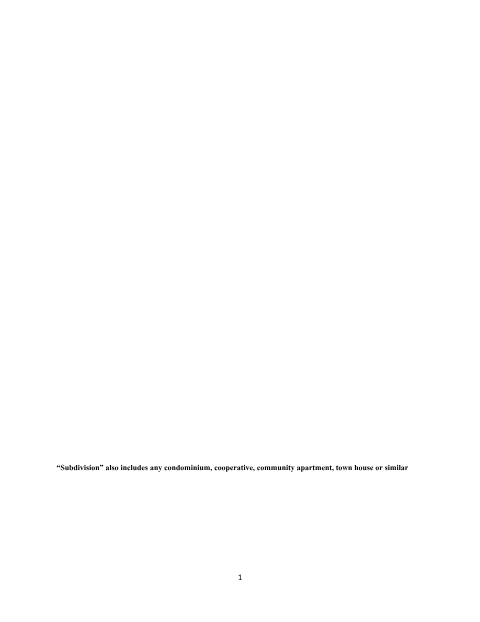 First page of the Minor Land Division Application