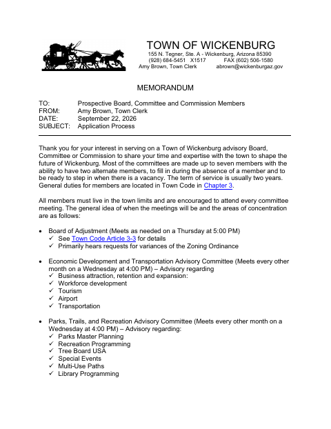 First page of the Citizen Application for Committees