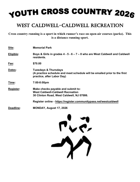 First page of the Cross Country Registration Form