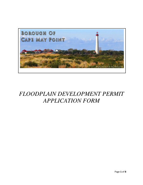 First page of the Floodplain Development Permit Application Form