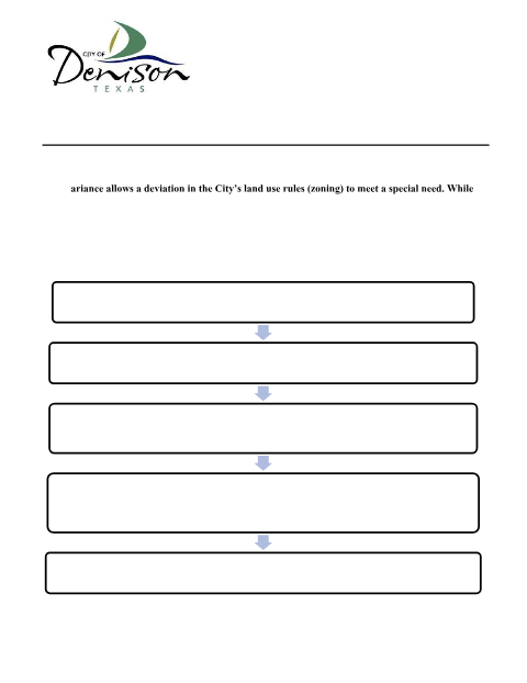First page of the Variance Request Application Packet