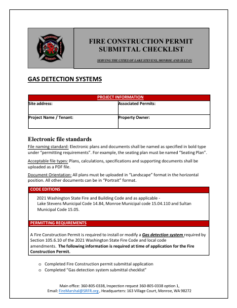 First page of the Gas Detection Systems