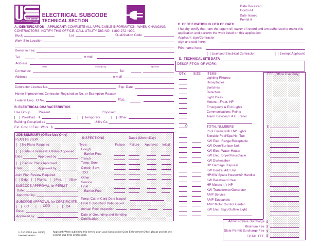 First page of the Electrical Subcode Technical Section