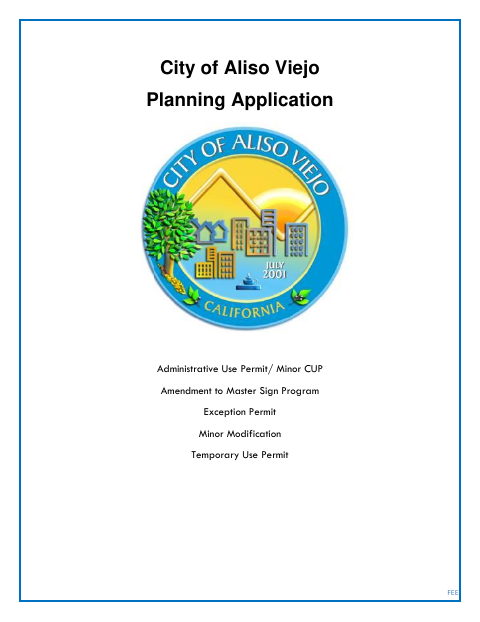 First page of the Minor Modification Planning Application
