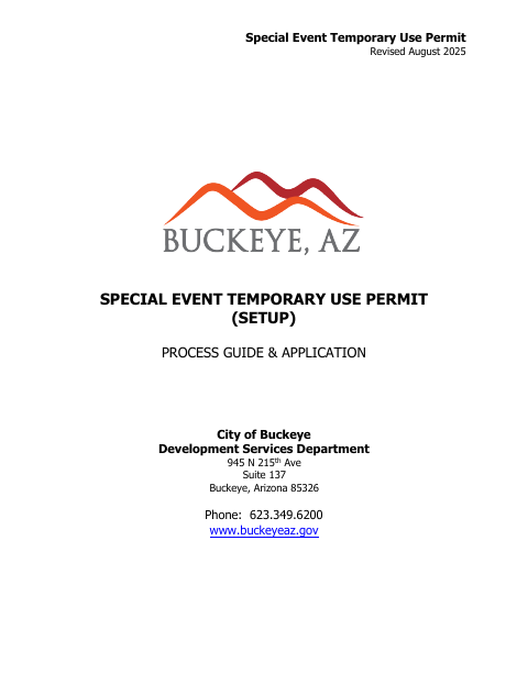 First page of the Special Event Temporary Use Permit