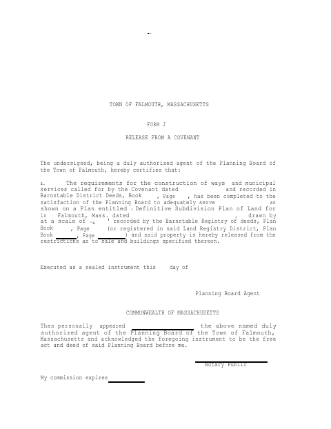 First page of the Release From a Covenant