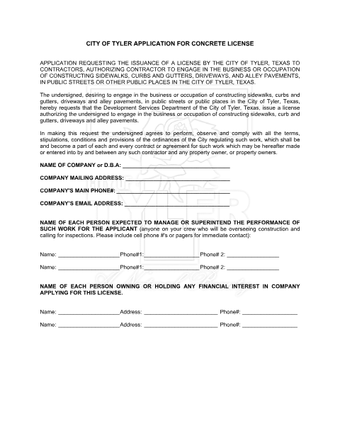 First page of the Concrete License Registration