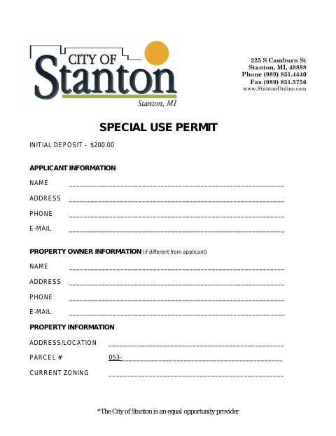 First page of the Special Use Permit