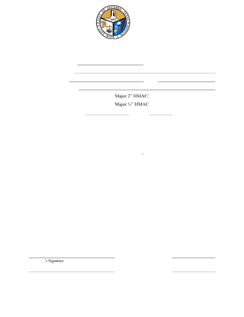 First page of the Excavation Permit