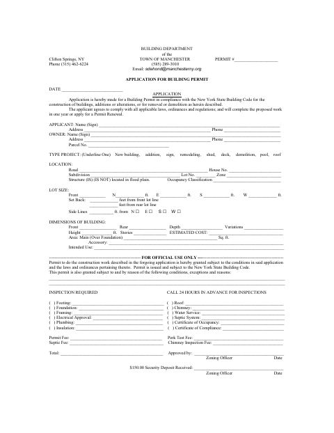 First page of the Application for Building Permit