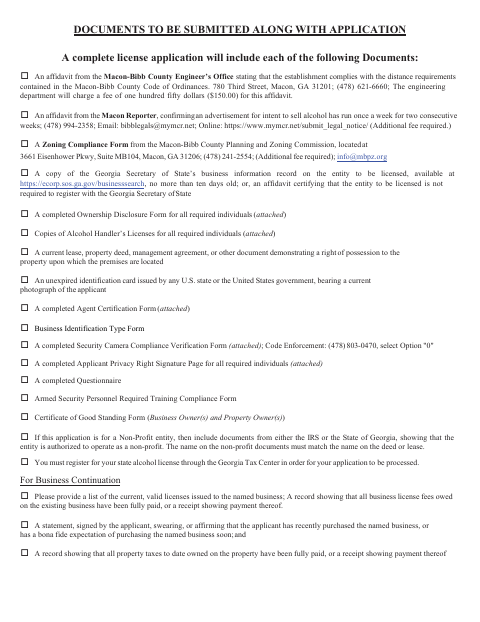 First page of the Alcohol Beverage License Initial Application