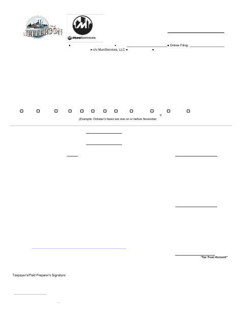 First page of the Hotel Occupancy Tax Form
