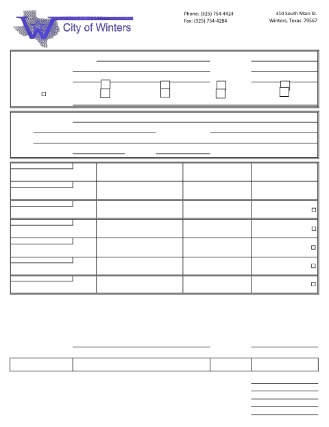 First page of the Commercial Building Permit Application