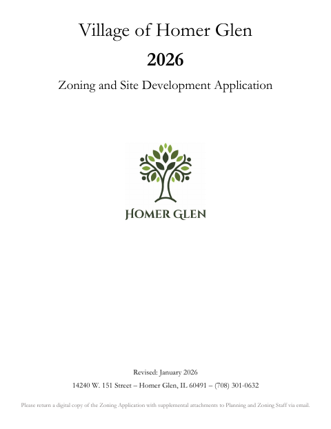 First page of the Zoning and Site Development Application
