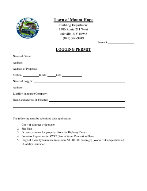 First page of the Logging Permit