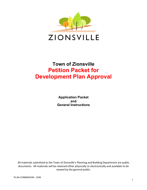 First page of the Petition for Development Plan Approval