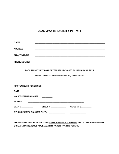 First page of the Waste Facility Permit