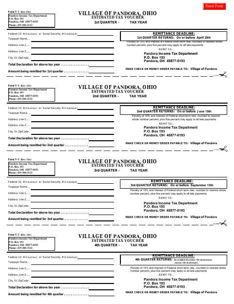 First page of the Estimated Tax Voucher