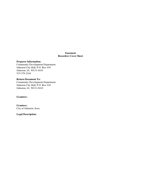 First page of the Storm Sewer and Sanitary Sewer Easement