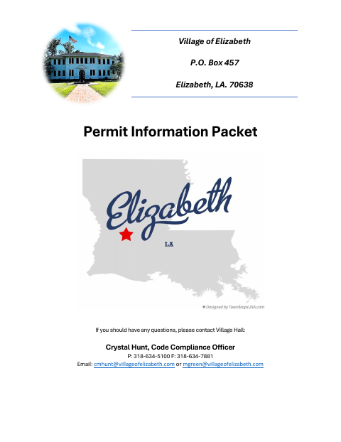 First page of the Permit Application and Property Owners’ Affidavit