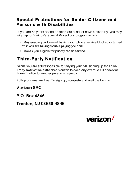First page of the Special Protections for Senior Citizens and Persons with Disabilities