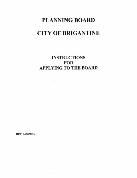 First page of the Planning Board Application