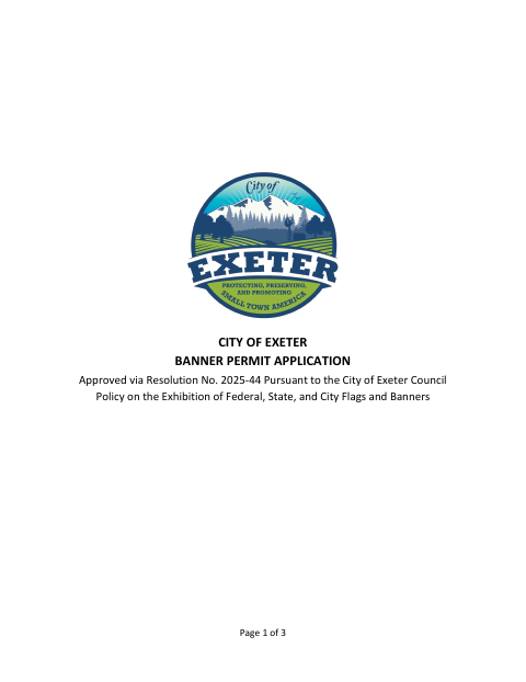 First page of the Banner Permit Application
