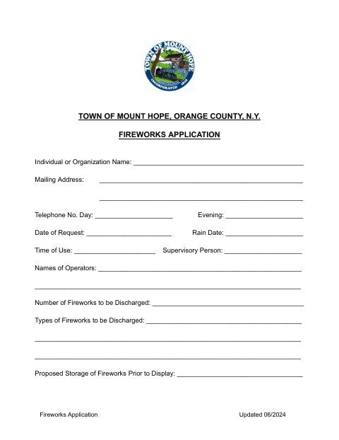First page of the Fireworks Application