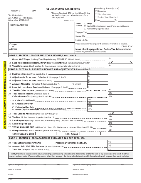 First page of the Income Tax Return