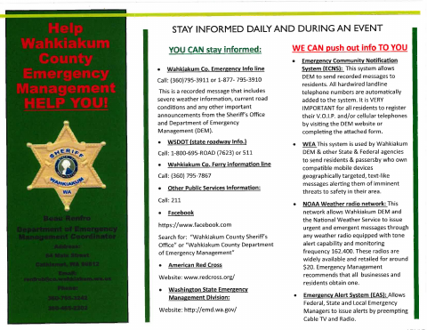 First page of the Stay Informed Daily And During An Event