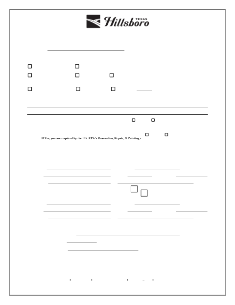 First page of the Residential Building Permit Application