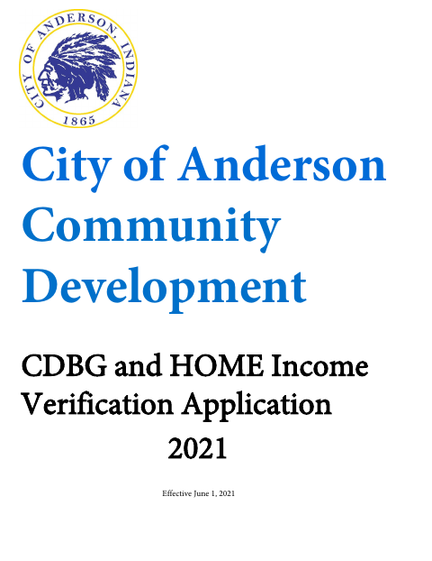 First page of the CDBG and HOME Income Verification Application