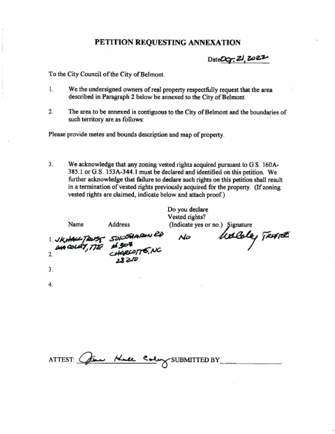 First page of the Annexation Petition
